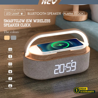 NVC™ SmartGlow 15W Kabellose Lautsprecheruhr 