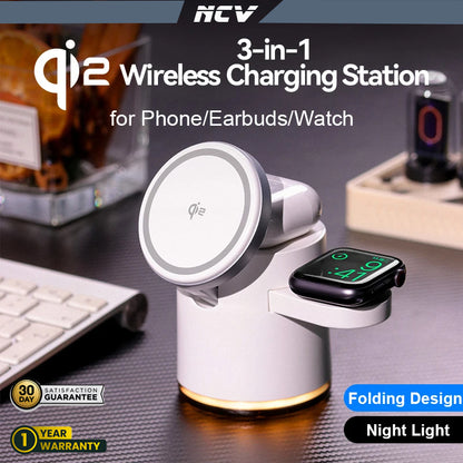 NVC™ New Qi2 Foldable 3-in-1 Fast Charger