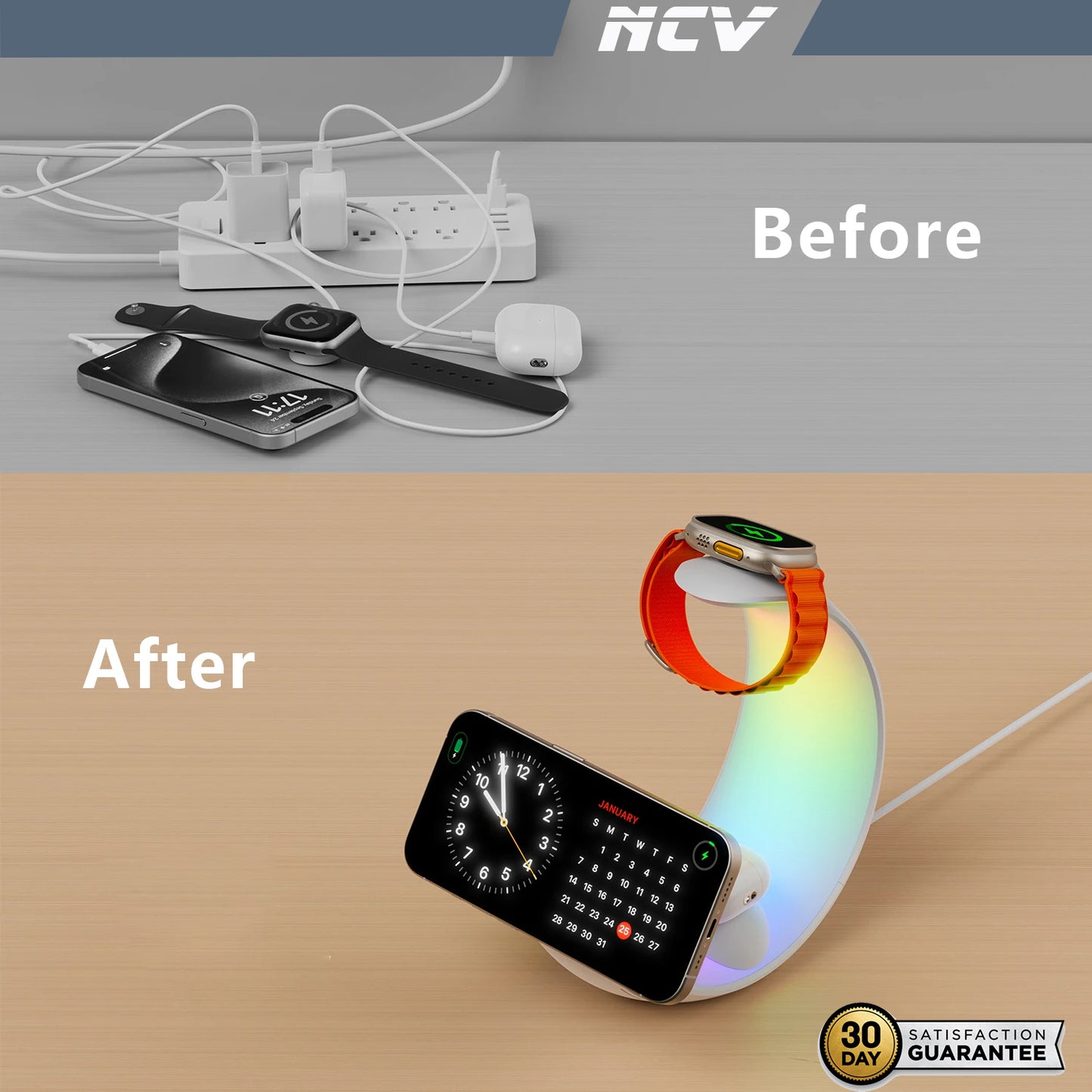 NVC™ MagSafe Wireless Charger with RGB Moon Lamp