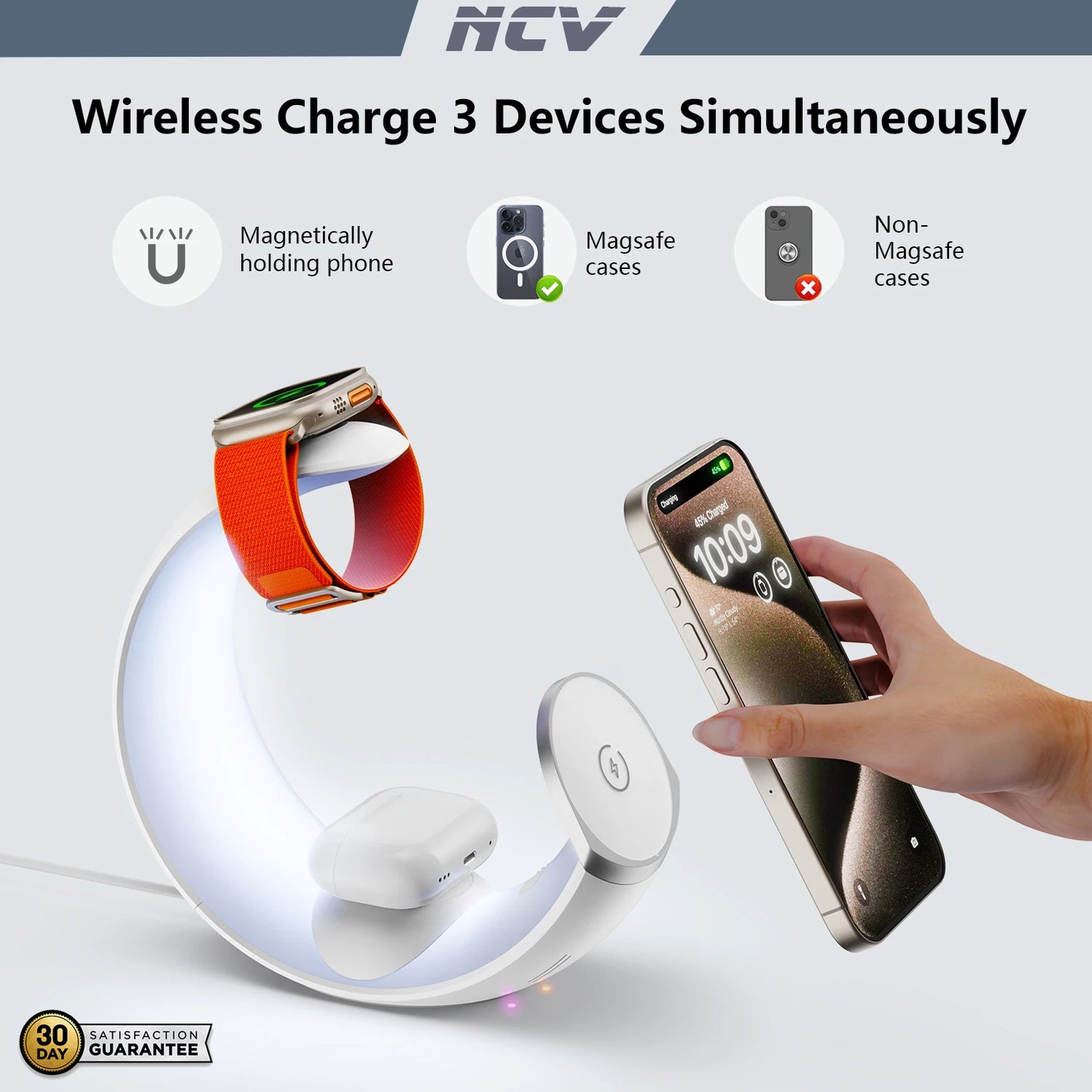 NVC™ MagSafe Wireless Charger with RGB Moon Lamp